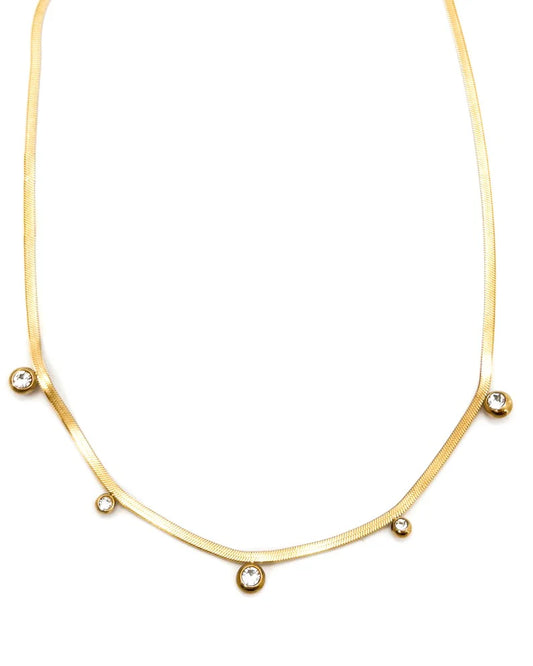 BelJoy-Cassi Herringbone Crystal Necklace