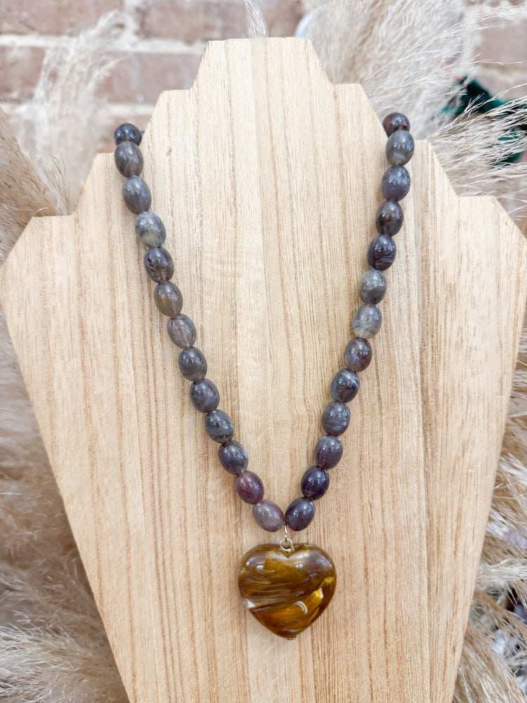 Beaded Heart Charm Necklaces