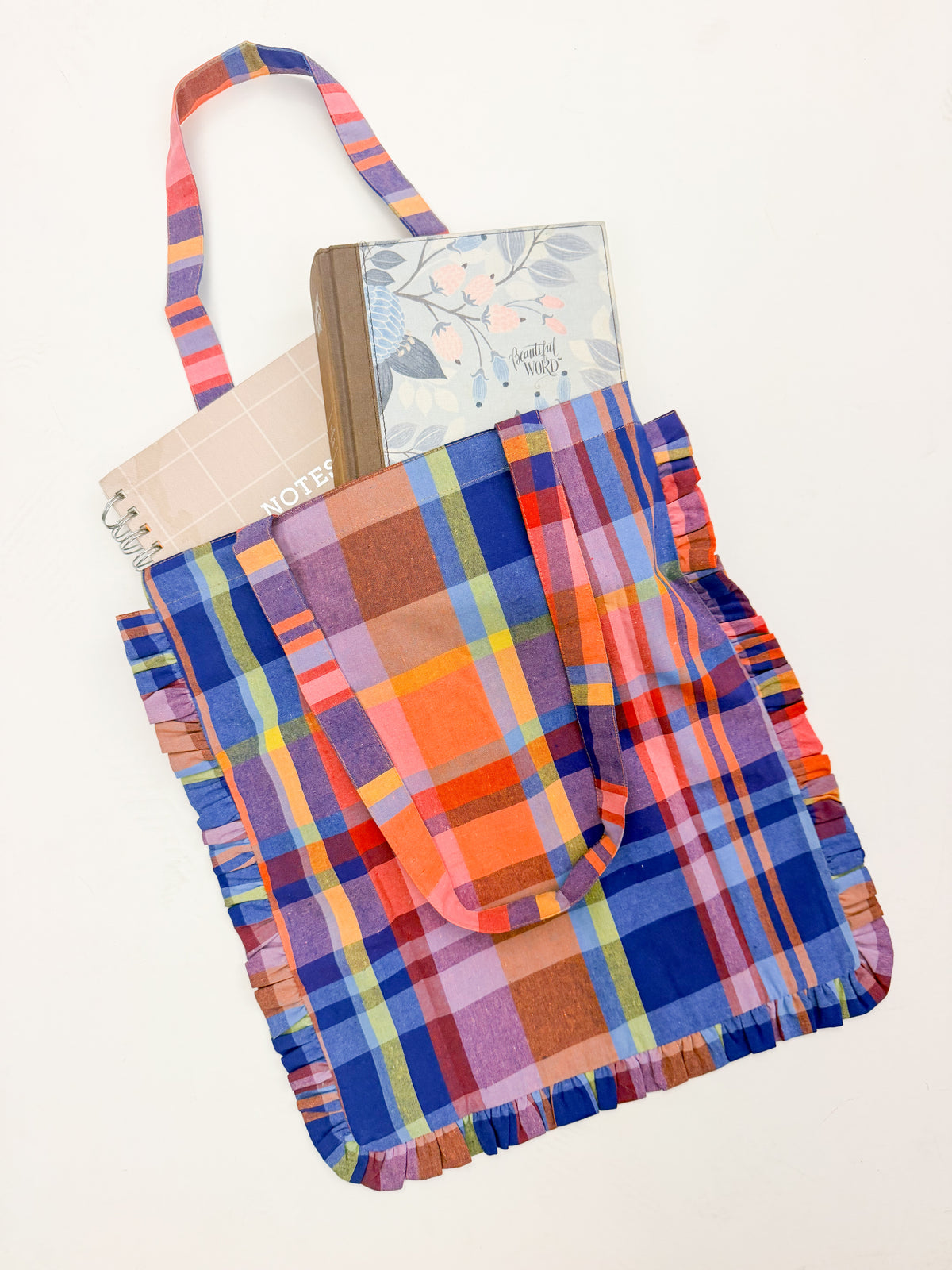 Plaid Ruffle Tote