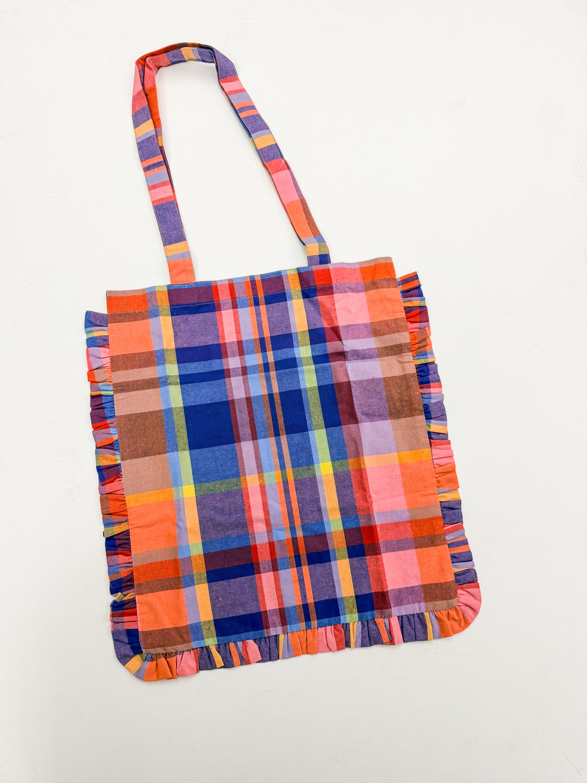 Plaid Ruffle Tote