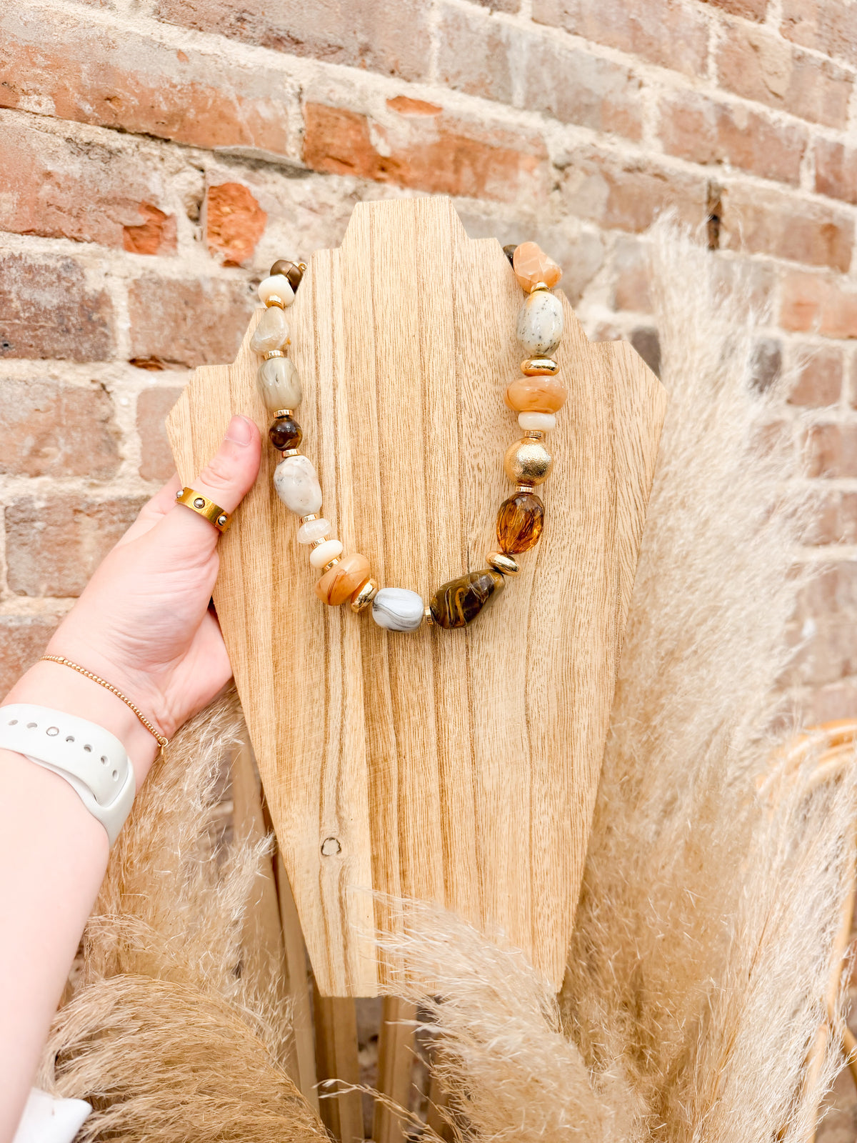 Brown tones Chunky Beaded Necklace