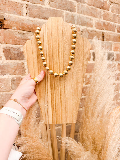Gold Chunky Beaded Necklace