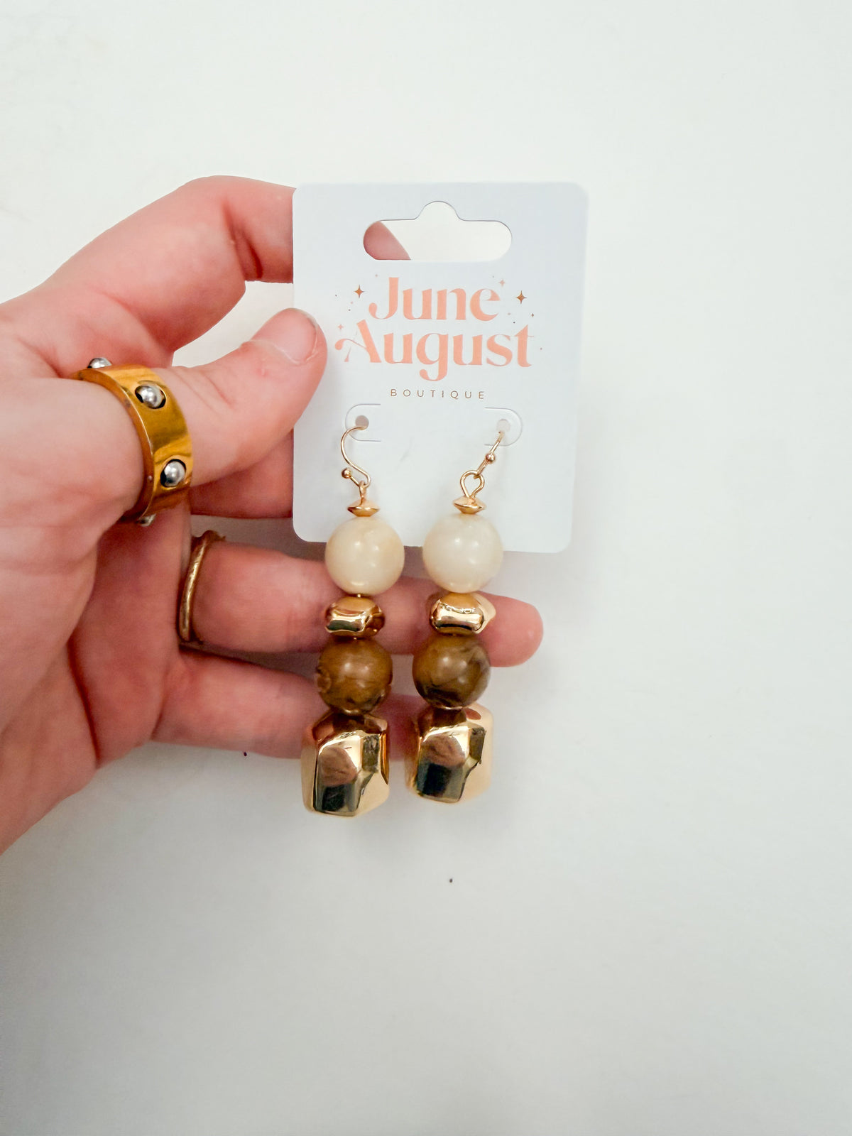 Brown Beaded Earrings