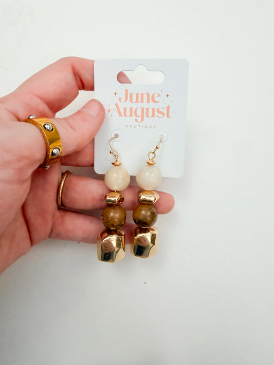 Brown Beaded Earrings