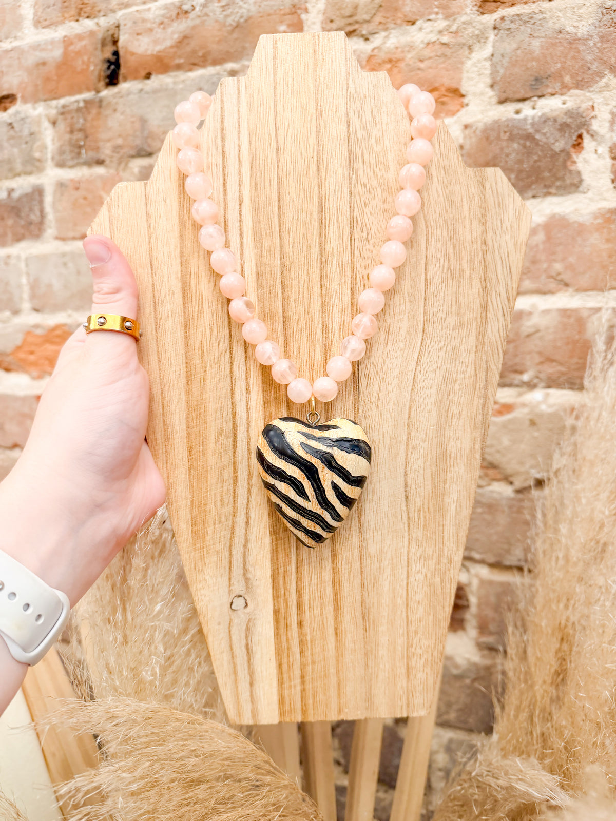 Zebra Heart Necklace