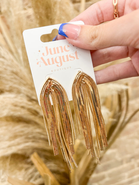 Gold Arch Drop Earrings