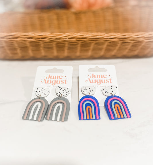 Rainbow Clay Earrings