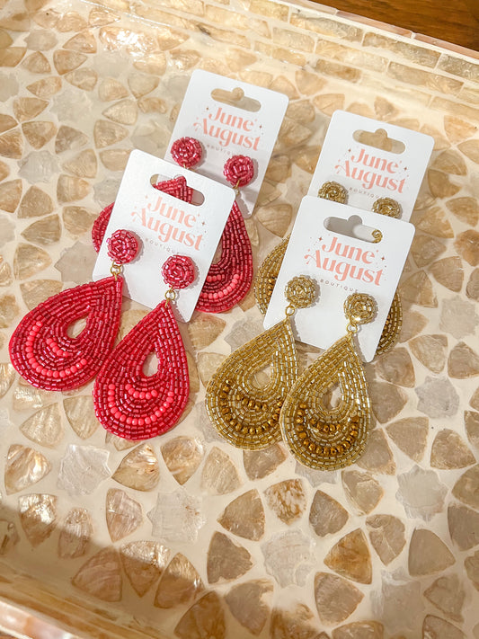 Beaded Teardrop Earrings